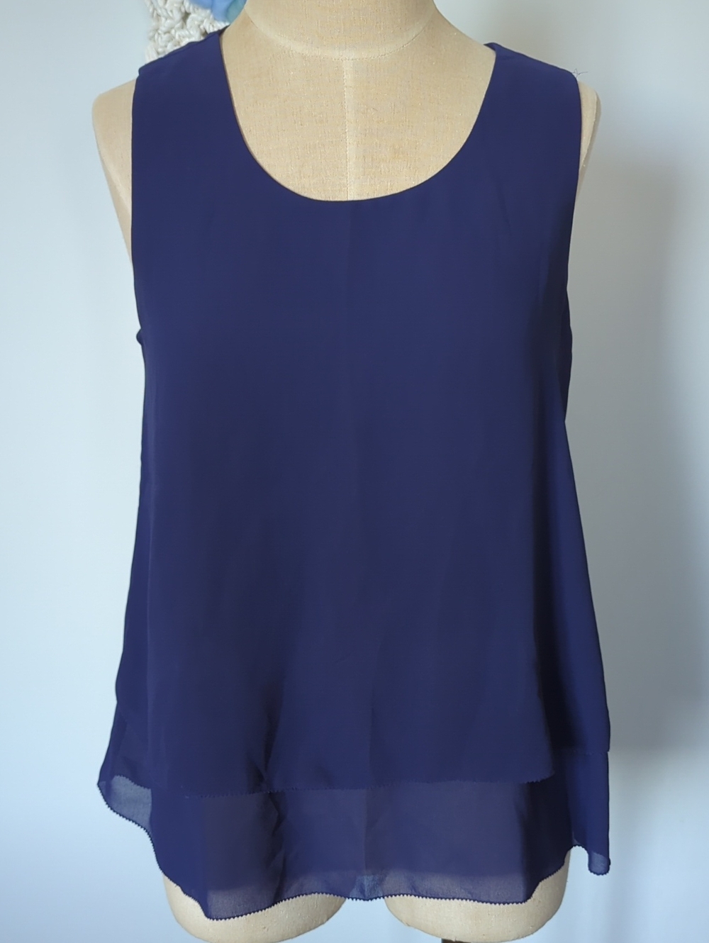 Uniqlo layered sleeveless blouse blue size S